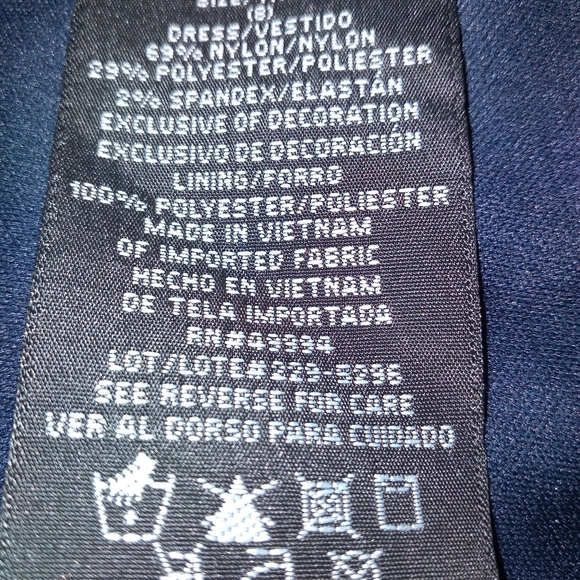 R&M Collection. New navy blue laced lined dress with tiny sparkles. Size: 8 - Picture 8 of 10